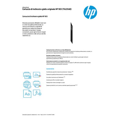 Cartuccia inkjet 903 HP giallo  T6L95AE